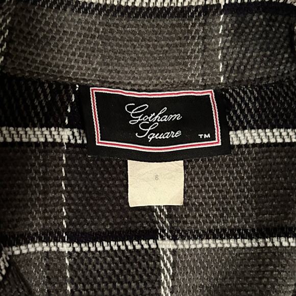 Vintage Gray Plaid Button up Blazer Shirt Jacket Top / Women’s Small - Picture 4 of 4